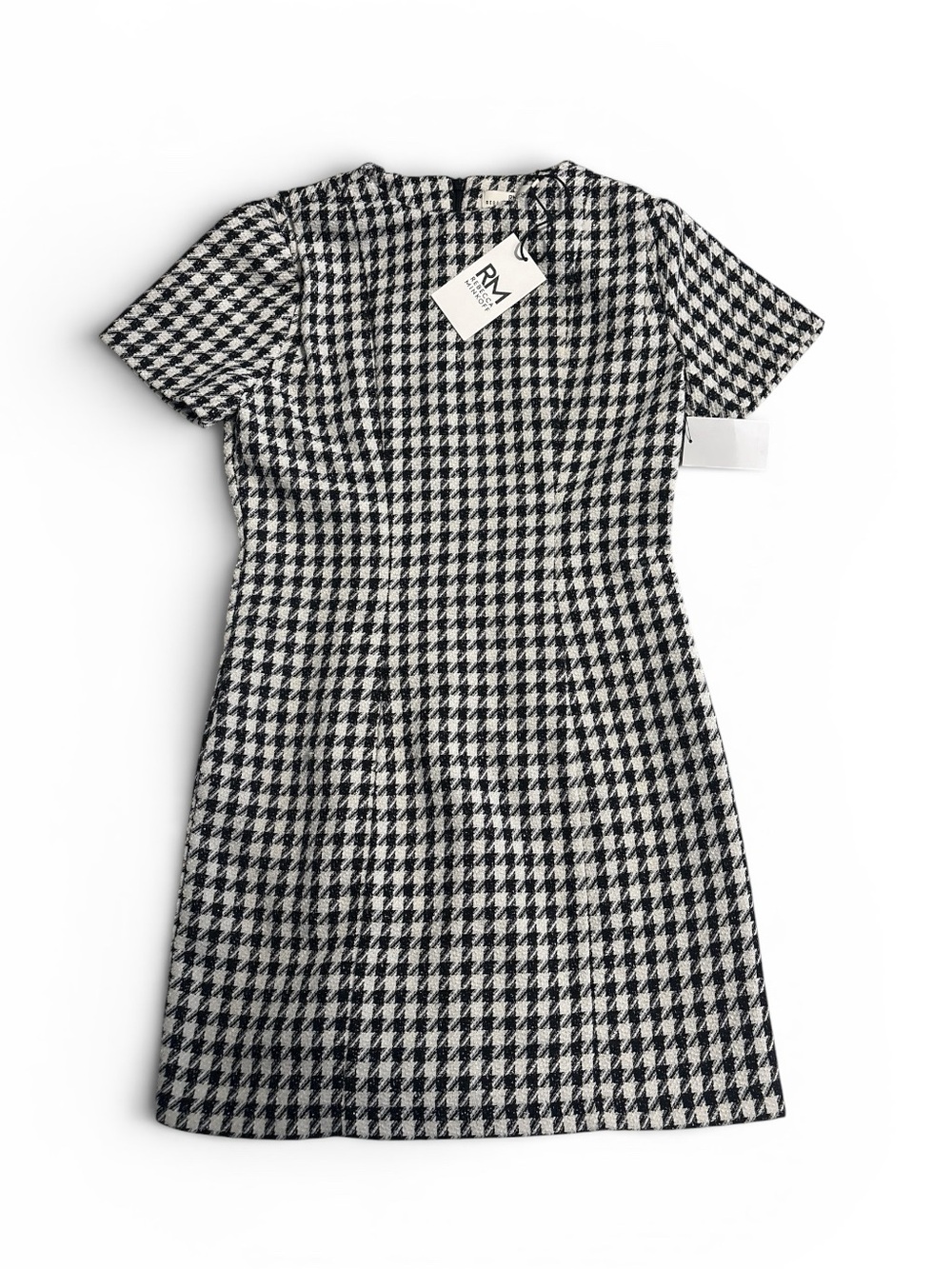 Rebecca Minkoff Black & White Houndstooth Short Sleeve Dress Size XS